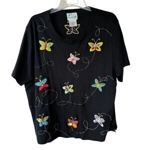 Quacker Factory Size 2X Butterfly shirt